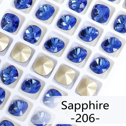 Acmore Crystal Wholesale Cushion Pointback Rhinestone K9 Glass Fancy Stone Loose Glass Design DIY Clothes Bags Shoes