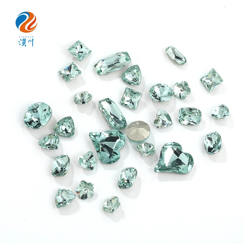 Acmore Crystal New Color Popular Light Azore K9 Glass Crystal Rhinestone Loose Jewelry Stone Glue on for DIY Nail Art Decoration
