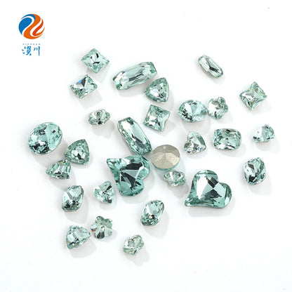 Acmore Crystal New Color Popular Light Azore K9 Glass Crystal Rhinestone Loose Jewelry Stone Glue on for DIY Nail Art Decoration