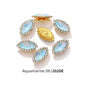 Acmore Crystal New Arrival Double-layers Navette Shape Flat Back Claw Rhinestones Golden Sunflower Sew-on Crystal Glass for Clothing