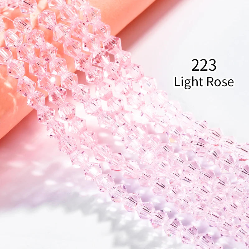 Acmore Crystal 4mm 21 Colors Bicone Shaped Crystal Stone Wholesale Loose Necklace Bracelet Earring Through Hole Glass Rhinestone Beads