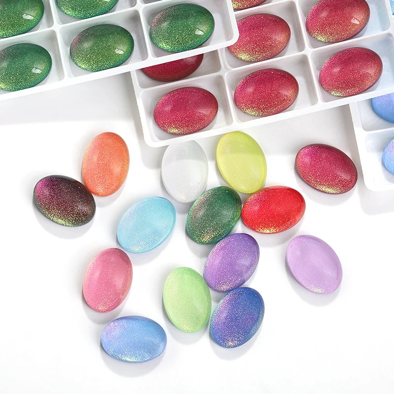 Acmore Crystal Wholesale Oval Stone With Glue on Jewelry Shape Loose Glass Flat Back Strass Rhinestone DIY Art Decoration