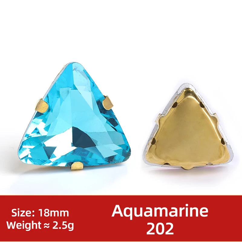Acmore Crystal  New Fashion Apparel Wedding Shoes Diy Accessories Hand - Sew-on Diamond Triangle Glass Claw Rhinestones Jewelry