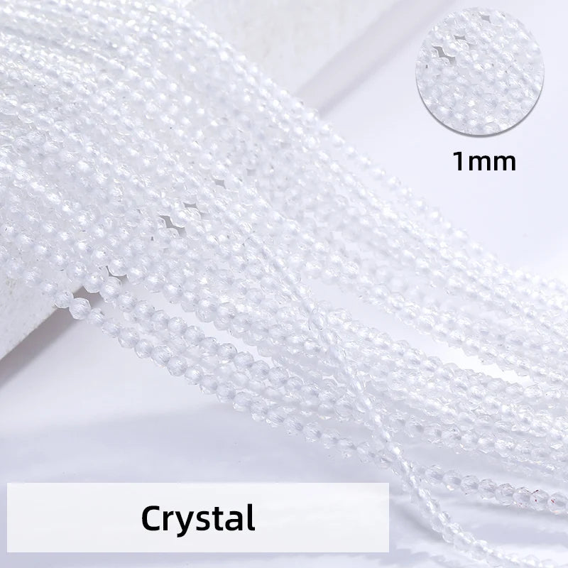 Acmore Crystal 1mm 20 Colors Loose Crystal Stones Jewelry Making Crafts Waist Necklace Earring Flat Beads DIY Deco Accessories