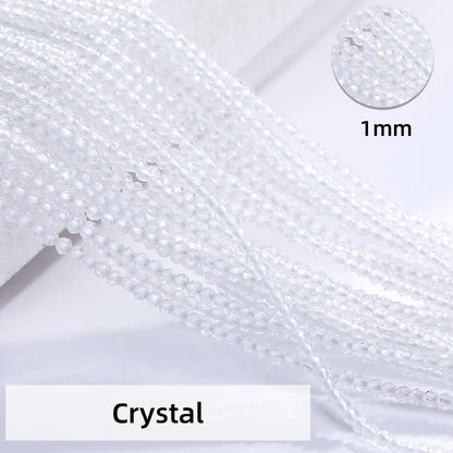 Acmore Crystal 1mm 20 Colors Loose Crystal Stones Jewelry Making Crafts Waist Necklace Earring Flat Beads DIY Deco Accessories