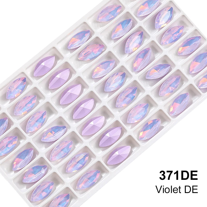 Xihcuan Wholesale Point Back Navette Shape Class Rhinestones Glue on Color Clothes Fashion Crystal DIY Nail Art