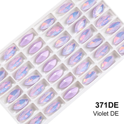 Xihcuan Wholesale Point Back Navette Shape Class Rhinestones Glue on Color Clothes Fashion Crystal DIY Nail Art
