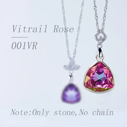 Acmore Crystal Fat Triangle Shape Shiny Color Stone Alloy Back Pendant Necklace Diy for Brooch Earring Brooch Bracelet Hair Accessories