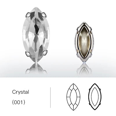 Acmore Crystal Navette Sew on Rhinestone With Setting for DIY Apparel Decoration