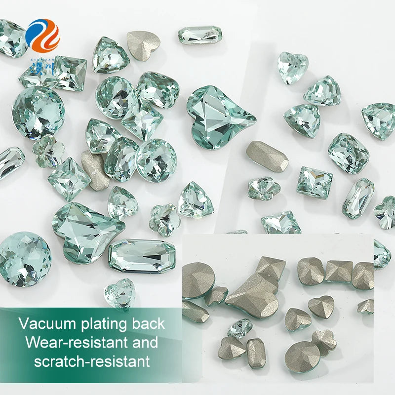 Acmore Crystal New Color Popular Light Azore K9 Glass Crystal Rhinestone Loose Jewelry Stone Glue on for DIY Nail Art Decoration