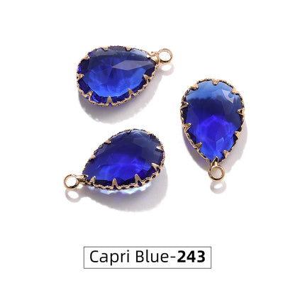 Acmore Crystal 13*18MM  Water Drop Transparent Crystal Glass Pendant with Claw Inlaid Rhinestone Pendant Accessories for Earrings & Necklace