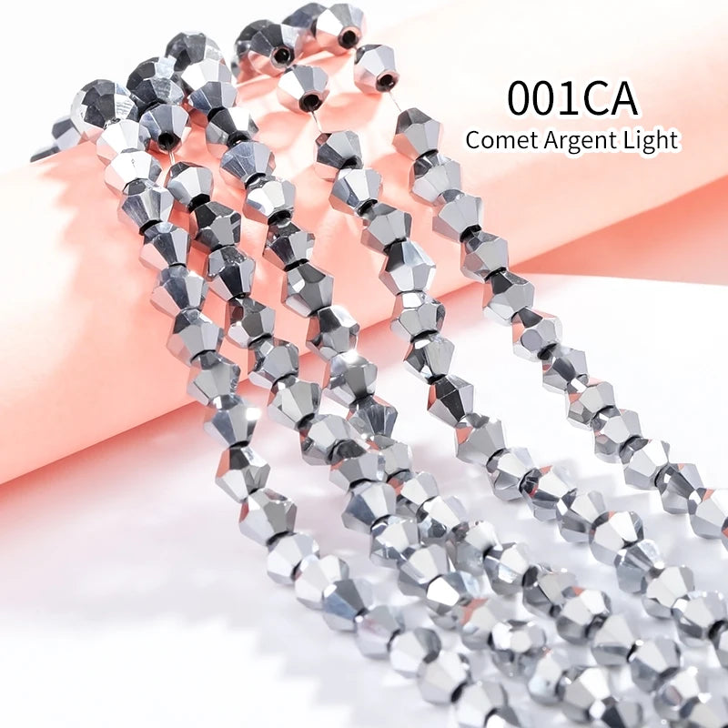 Acmore Crystal 4mm 21 Colors Bicone Shaped Crystal Stone Wholesale Loose Necklace Bracelet Earring Through Hole Glass Rhinestone Beads