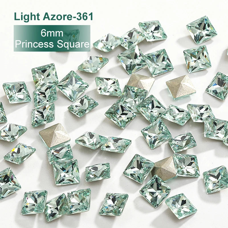 Acmore Crystal New Color Popular Light Azore K9 Glass Crystal Rhinestone Loose Jewelry Stone Glue on for DIY Nail Art Decoration