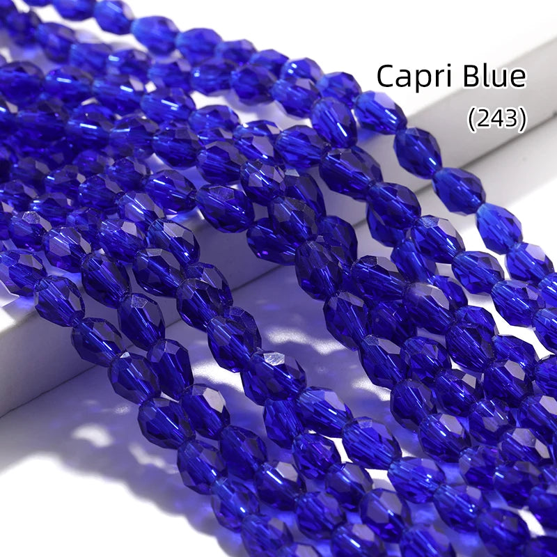Acmore Crystal  6*8MM Water Drop Loose Stone Glass Crafts Waist Faceted  Crystal Beads Jewelry Finding Accessories for Necklace Earring