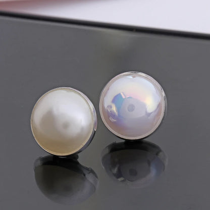 Acmore Crystal Newest Round Shape Stainless Steel Clawless Edging Flat Back Decoration Wholesale in Bulk Pearl DIY Sew Accessories