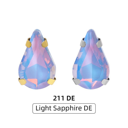 Acmore Crystal High Quality Colors Faceted Glass Stones Drop Claws Flatback Rhinestone Jewelry Art Garment Accessories