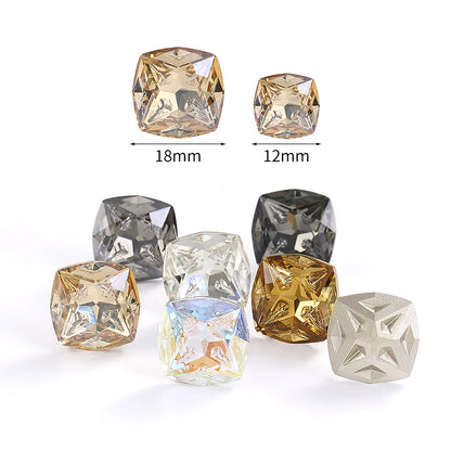 Acmore Crystal Cushion Shape Star Meteorite Series 12 /18mm K9 Glass Pointback Crystal Stones Rhinestones Jewelry Making Garment