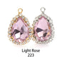 Acmore Crystal Drop Shape Crystal Stone Sewing on Golden/white K Claw Setting Pendant Necklace Strass Rhinestone Crafts