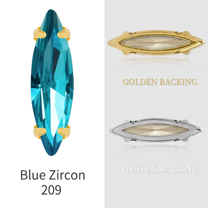 20 Colors Rhinestones Claw Settings Sew on Stones Crystal Rhinestones Gold Navette Claw Stones Navette Claw Stones