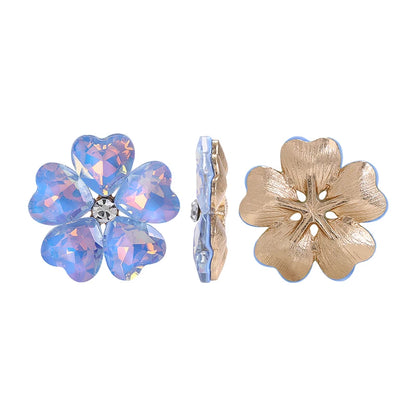 Acmore Crystal Wholesale Fancy Rhinestones Point Back Stone Heart Alloy Flower Glue on Fancy Rhinestones Decoration Jewelry Clothing