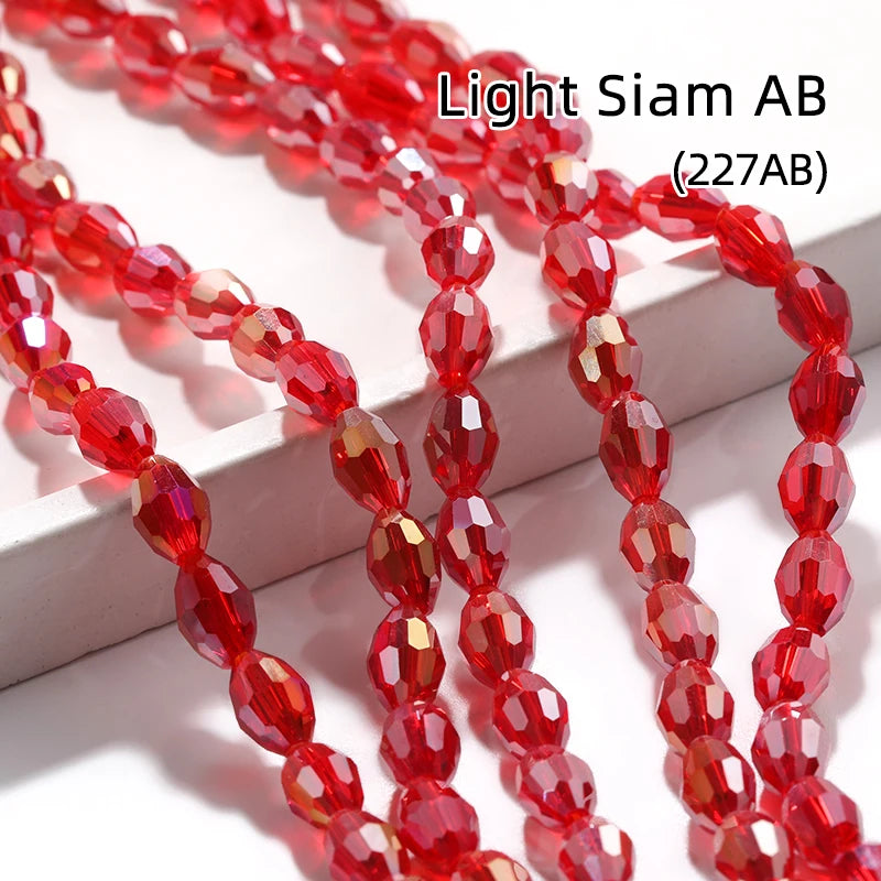 Acmore Crystal Popular  6*8MM Olive-shaped Crystal Beads for Clothing Making Best  DIY Accessories for Door & Curtain Decoration