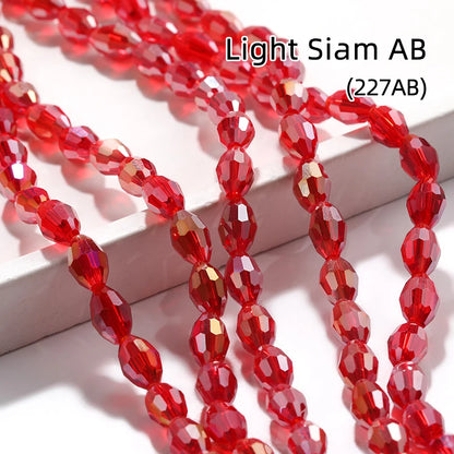 Acmore Crystal Popular  6*8MM Olive-shaped Crystal Beads for Clothing Making Best  DIY Accessories for Door & Curtain Decoration