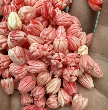 Acmore Crystal 9*6mm Hawaii Resin Jasmine Flower Beads for Jewelry Making Lavender Lilac Pikake Flower Acrylic Charms
