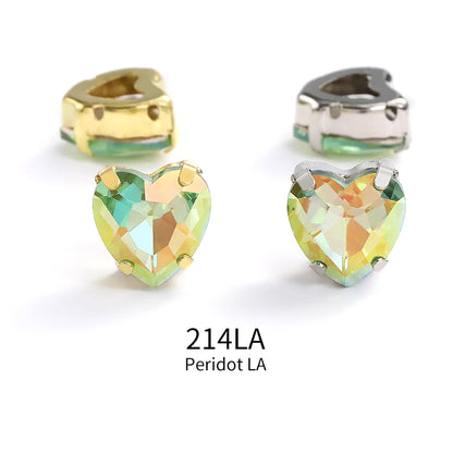 Acmore Crystal High Quality Heart  LA Series Glass  Copper Claw Fancy Rhinestones for Sewing Accessories Jewelry Making