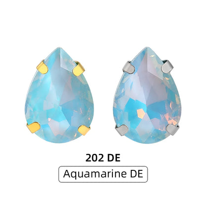Acmore Crystal High Quality Colors Faceted Glass Stones Drop Claws Flatback Rhinestone Jewelry Art Garment Accessories