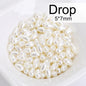 Acmore Crystal Oval Drop Shaped ABS Pearling Loose Pearls Beads DIY for Necklace Earring Bracelet Hair Clips Accessories Garment
