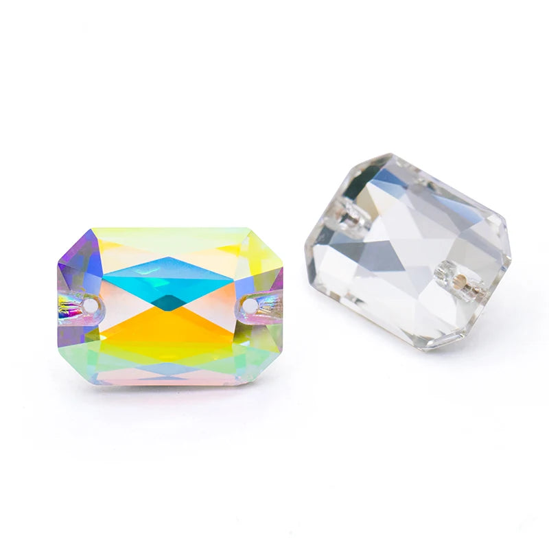 Acmore Crystal Octagon Sew on Flat Back Stone Jewelry Finding Crafts Making Decoration Accessories Stones Sewing on Clothes