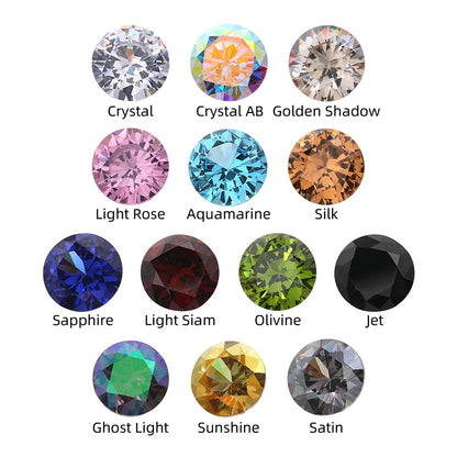 Acmore Crystal High Quality Colorful Round Zircon Transparent Pointeback Glass Rhinestone for Jewelry Making & Nail Art