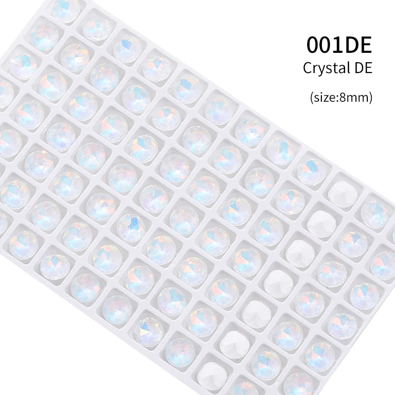 Acmore Crystal New Size Gemstone Flower Shape Glue on Opal Mocha DE Loose Point Back Glass Rhinestones Crystal Jewelry DIY Decoration