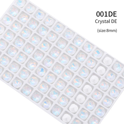 Acmore Crystal New Size Gemstone Flower Shape Glue on Opal Mocha DE Loose Point Back Glass Rhinestones Crystal Jewelry DIY Decoration