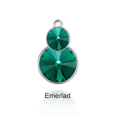 Acmore Crystal Double Rivoli Shaped Fancy Shiny 16 Colors Crystal Stones K9 Glass Alloy Back Pendant Necklace for DIY Earring Charms