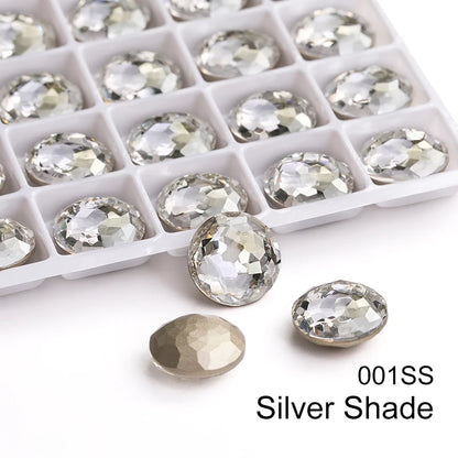 Acmore Crystal High Quality K9  Crystal Glass 12mm Mandala Round Pointback  Rhinestones  for Decoration DIY Accessories