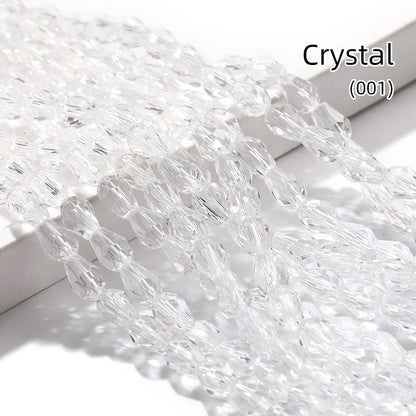 Acmore Crystal  6*8MM Water Drop Loose Stone Glass Crafts Waist Faceted  Crystal Beads Jewelry Finding Accessories for Necklace Earring