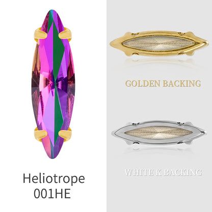 20 Colors Rhinestones Claw Settings Sew on Stones Crystal Rhinestones Gold Navette Claw Stones Navette Claw Stones