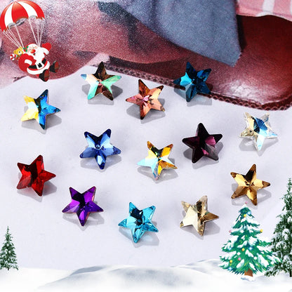 Acmore Crystal Christmas Series Star Shaped Crystal Stone Pointback Rhinestones Glass Nail Art Supplies Jewelry Decoration Diy Strass