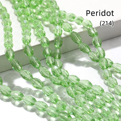 Acmore Crystal Popular  6*8MM Olive-shaped Crystal Beads for Clothing Making Best  DIY Accessories for Door & Curtain Decoration