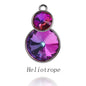 Acmore Crystal Double Rivoli Shaped Fancy Shiny 16 Colors Crystal Stones K9 Glass Alloy Back Pendant Necklace for DIY Earring Charms