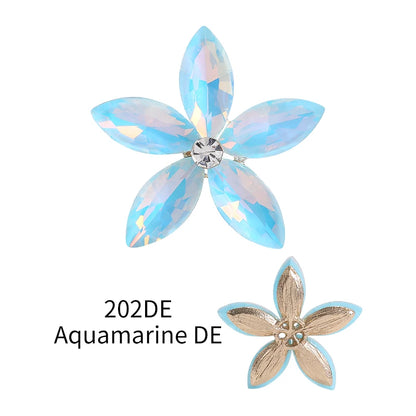 Acmore Crystal High Quality Point Back Navette Alloy Flower Shapes Point Back Rhinestones Loose Glass Stone Design Dress Clothing