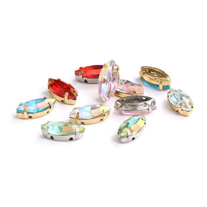 Acmore Crystal High Quality Navette Horse Eye  LA Series  Crystal Glass Claw Rhinestone for  Sewing  Accessories