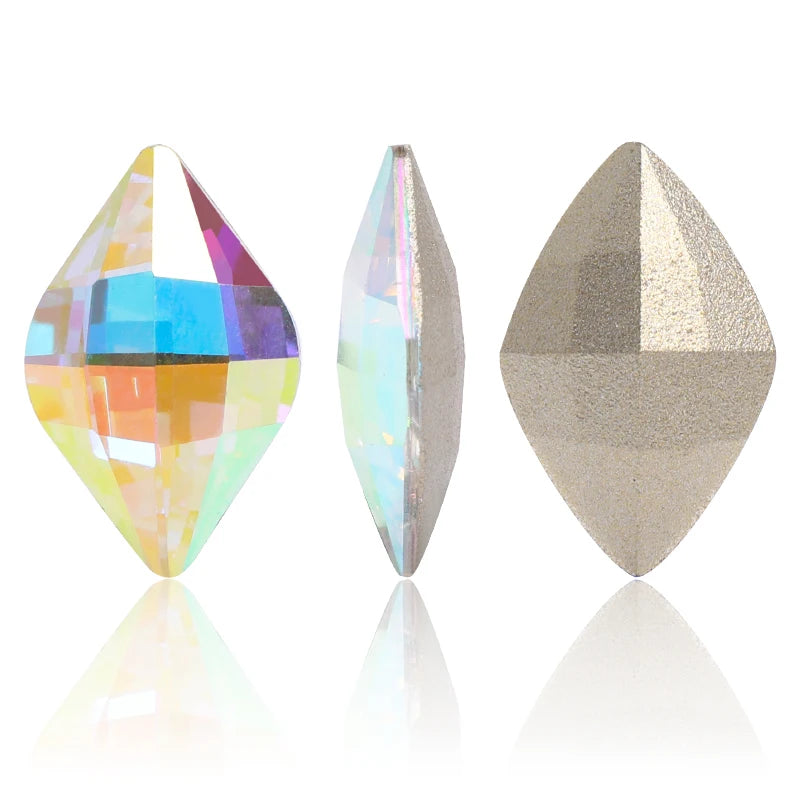 Acmore Crystal 9*14mm Lemon Point Back 22 Shiny Colors Crystal K9 Glass DIY for Garment Nail Art Rhinestones Accessories