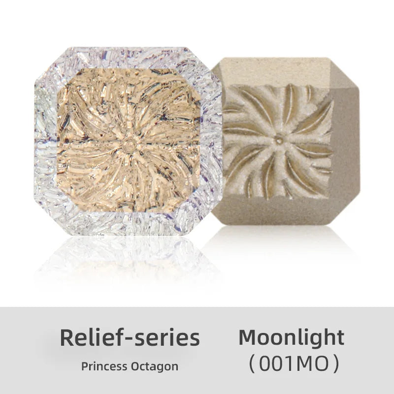 10mm Luxury Relief Princess Octagon Stones Customized Diamonds Glass Princess Shape Diamond Square Rhinestone
