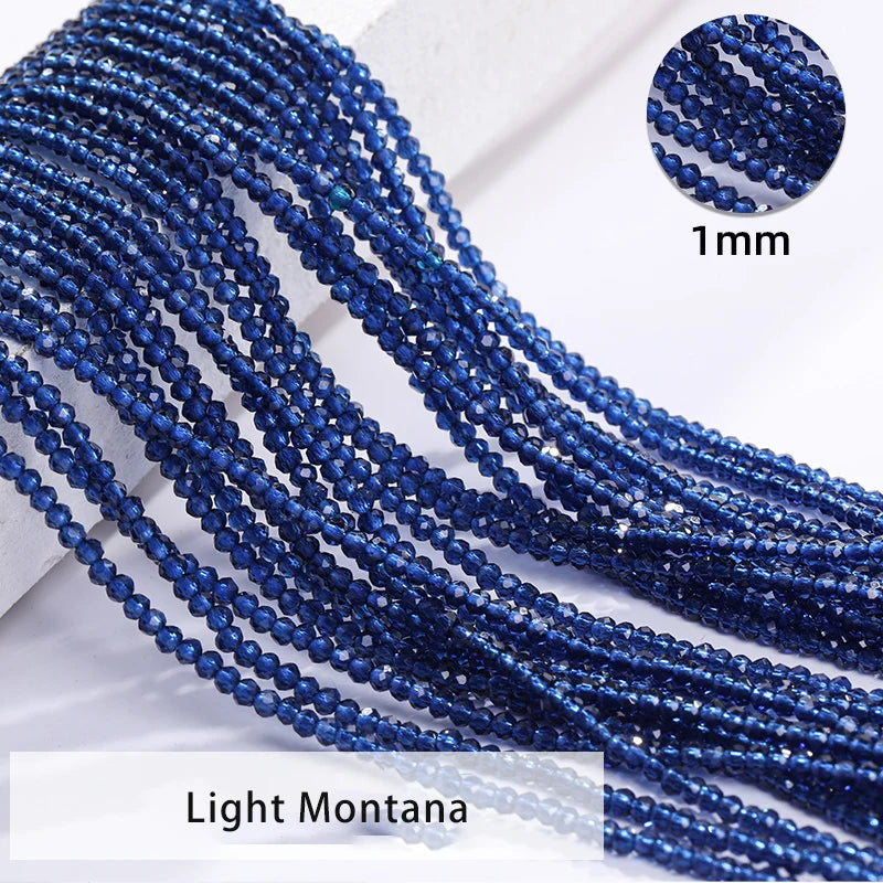 Acmore Crystal 1mm 20 Colors Loose Crystal Stones Jewelry Making Crafts Waist Necklace Earring Flat Beads DIY Deco Accessories