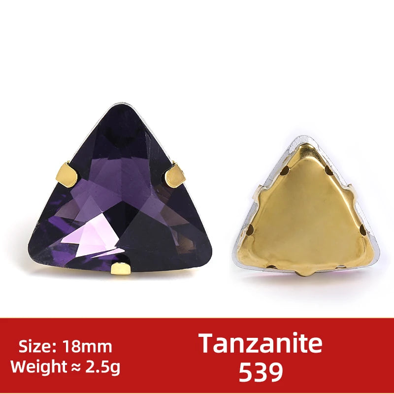 Acmore Crystal  New Fashion Apparel Wedding Shoes Diy Accessories Hand - Sew-on Diamond Triangle Glass Claw Rhinestones Jewelry