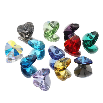 Acmore Crystal Heart Shape10MM K9 Loose Pointed Back Crystal Rhinestones for Jewelry Custom Pendant for Necklace Making