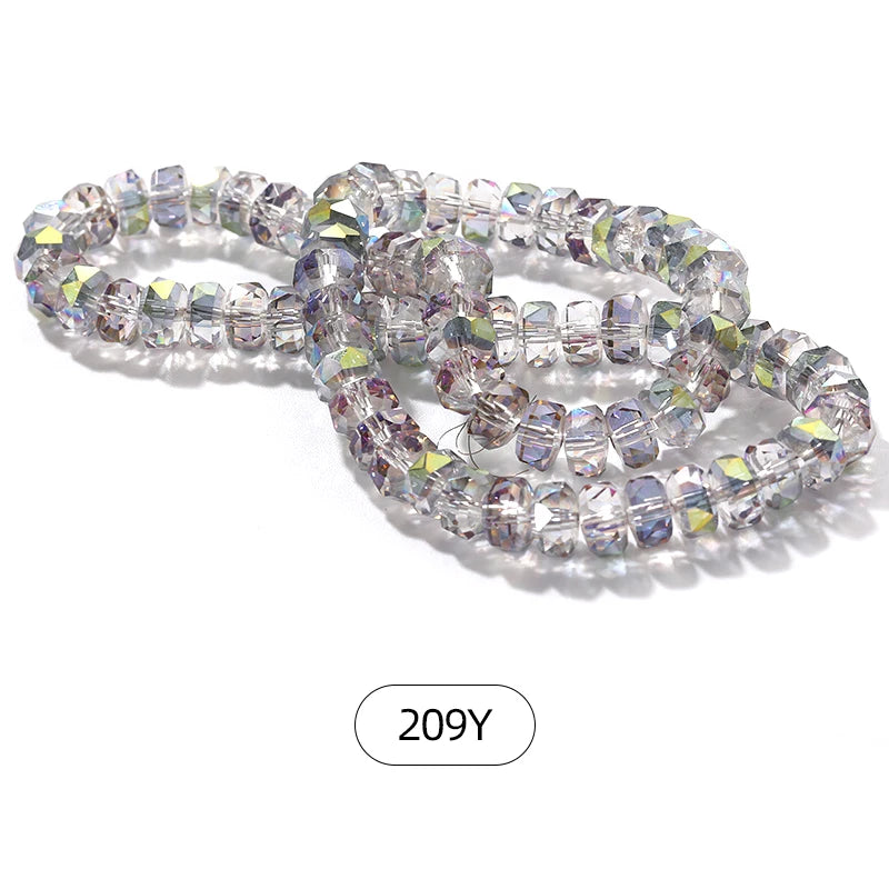 Acmore Crystal  12 Colors Bright  Loose  Glass Crafts Wheel Faceted Crystal Beads Jewelry  Finding Accessories for Necklace Earring