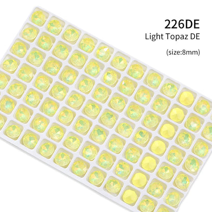 Acmore Crystal New Size Gemstone Flower Shape Glue on Opal Mocha DE Loose Point Back Glass Rhinestones Crystal Jewelry DIY Decoration